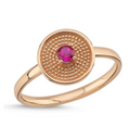 Yakut Taşlı Rose Gold Minimalist Zarif Yüzük